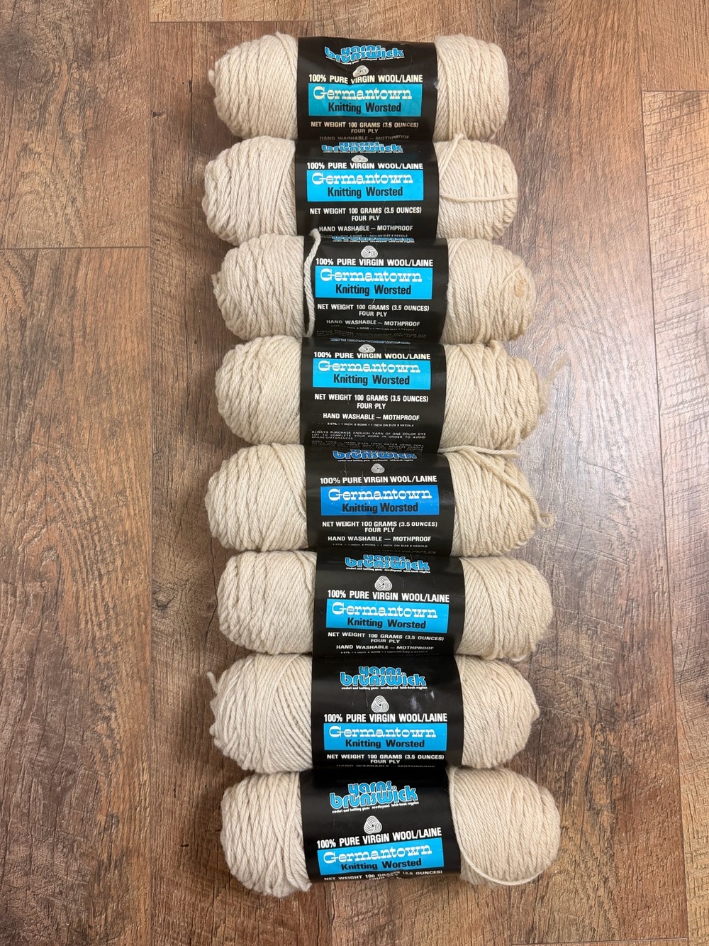 Vintage Brunswick Germantown Yarn Lot of 8 NWT 100% Wool Sea Oats Heather